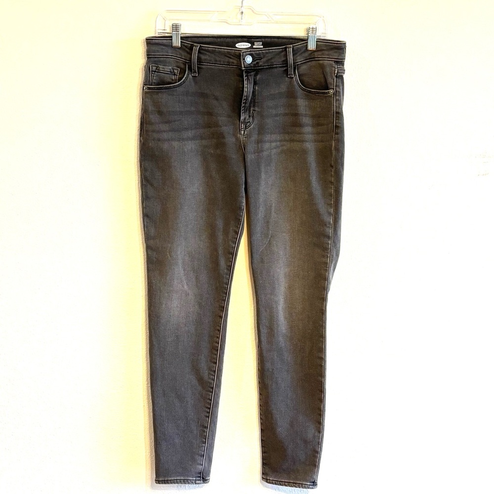Old Navy Women's Rockstar Super Skinny Dark Gray Jeans SZ 10 Built-in Warm